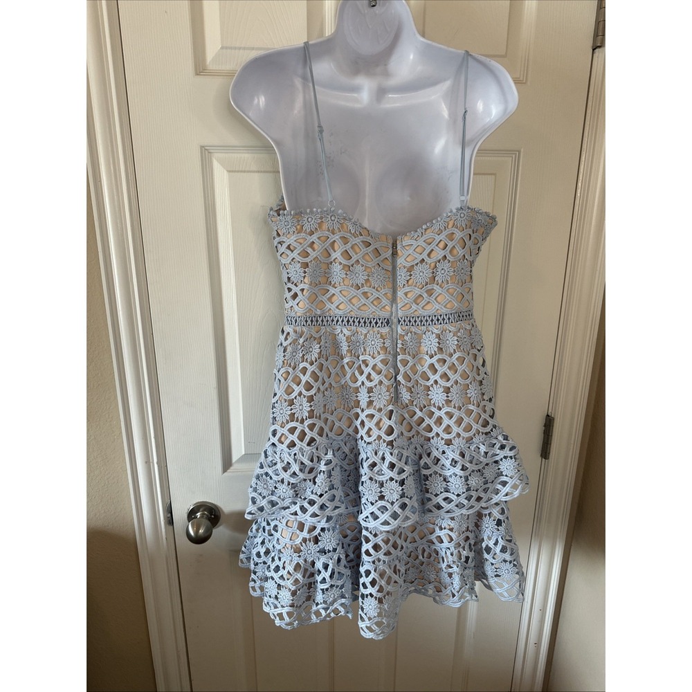 Lulu's Blue Tiered Mini Eyelet Ballet Beachy Romantic Dainty Soft Girl Sz Large - Picture 5 of 8